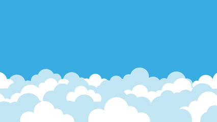 Seamless White Clouds in a Blue Sky Pattern, Serene and Airy Weather Background © Apolobay