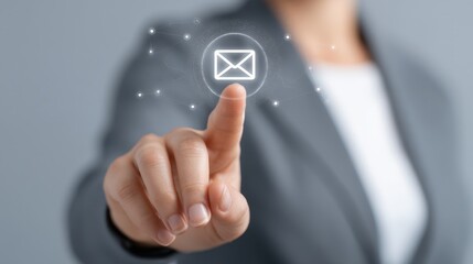 Professional and Engaging Digital Interface for Email Communication with Touch Point Technology in a Modern Business Setting
