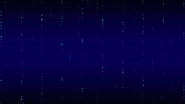 abstract blue background with string dots and shiny particles falling animation, futuristic ai technology and science social media motion background