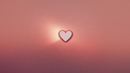 Heart creating shadow on pink background