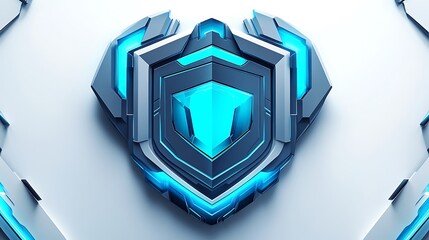 Digital security firm logo with blue and gray shield design on white background for cybersecurity and technology concepts with logo design with safety