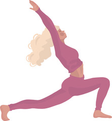 Girl Doing Yoga in Pink Sportswear for Fitness and Wellness