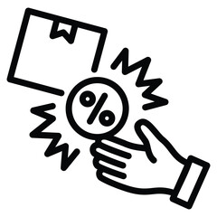 Boxing Day Sale Icon Line Vector Illustration