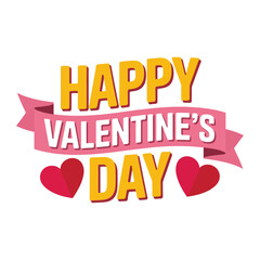 The image is a digital graphic with a festive and celebratory style, with a Valentine's Day theme. The main text is "Happy Valentine's Day" in a bold, uppercase font.