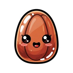 Fototapeta premium Cartoon peanut character with smiling face.