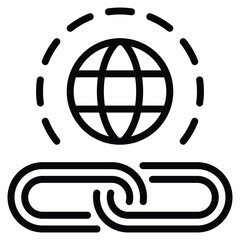 Hyperlink Icon Line Vector Illustration