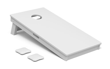 Clay render of  cornhole board on white background - 3d illustration