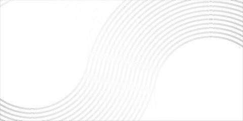 Modern White geometric abstract background overlapping layers on bright space with line effect decoration. Elegant Circle style concept modern graphic design element for banner