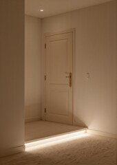 Soft Night Lighting Near Interior Door for Safe Movement at Home
