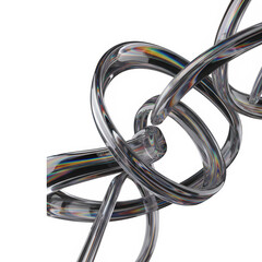 Prismatic Fluid Glass: Abstract Iridescent Ribbon Flow Category: Abstract 3D Digital Art / Futuristic Backgrounds.