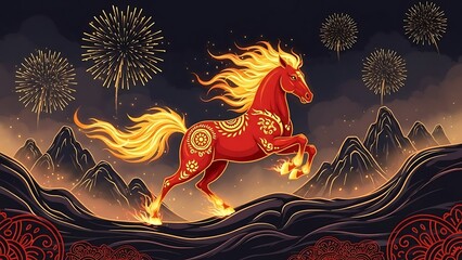 Fiery Horse Chinese Zodiac Symbol for Lunar New Year