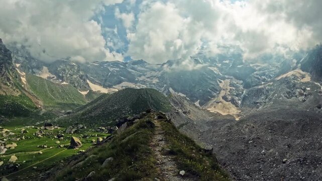 Landscape of Monte Rosa glaciers, Anzasca valley, Italy