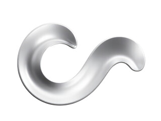 Naklejka premium A simple and elegant design featuring a shiny silver letter S on a white background, suitable for use in designs related to writing, education or communication