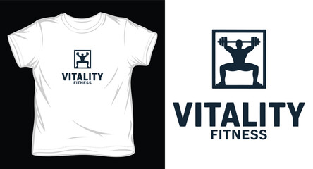 vitality fitness  graphic victor art t-shirt design print template