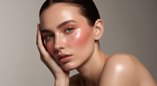 Glowing skin, soft blush