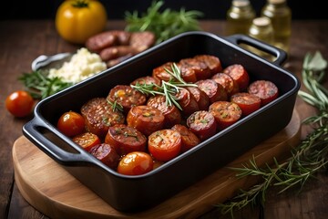Roasted Chorizo and Cherry Tomatoes