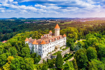 Magnificent Konopiste castle sits in Beneov, Central Bohemian, Czech Republic, Explore the stunning...