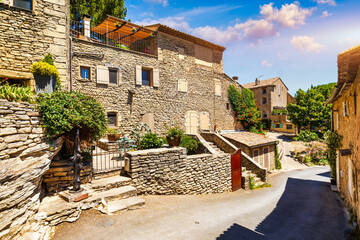 View of Goult, a small typical town in Provence, France. Discover the stunning hilltop village of...