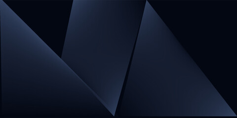 Modern black dark blue white abstract background. Minimal. Color gradient. Web banner. Geometric shape. 3d effect. Lines stripes triangles. Design. Futuristic. Metal metallic effect. Luxury. Premium.