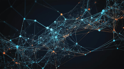 Neural Network Inspired Abstract Vector Art, Futuristic AI Digital Illustration, Modern Technology Design