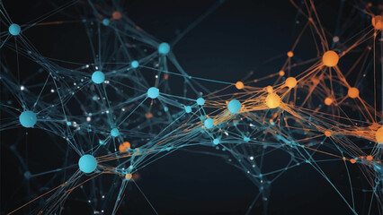 Neural Network Inspired Abstract Vector Art, Futuristic AI Digital Illustration, Modern Technology Design