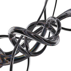 Intertwined Chrome Arcs: Futuristic Liquid Metal Fusion Category: Sci-Fi Abstract / Industrial Digital Art.