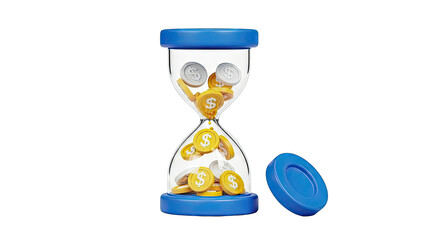 Hourglass with Dollar Coins