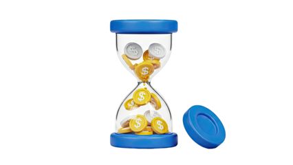Hourglass with Dollar Coins