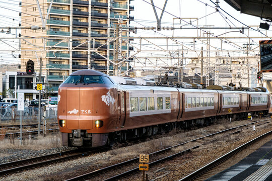 JR 273 series "Yakumo" limited express train at Kurashiki Station in Okayama on Dec 22 2025