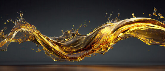 Golden liquid flows in wave patterns against a dark background during a creative artwork session