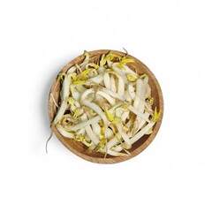 Top View of Healthy Crunchy Mung Bean Sprouts for Cooking