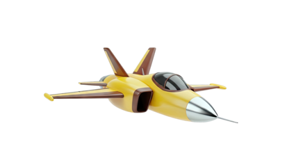 Yellow Cartoon Fighter Jet