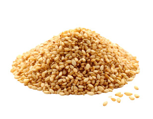 Fototapeta premium A close-up view of a pile of sesame seeds with a few scattered near the bottom