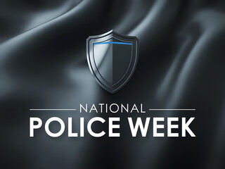 National Police Week Honor And Respect Law Enforcement Shield Illustration For Public Safety Awareness Poster