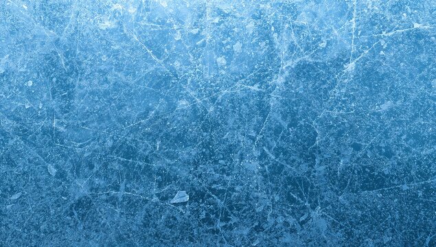 Blue Frozen Surface Texture - Cracked Arctic Ice with Deep Cyan Cracks and Translucent Layers