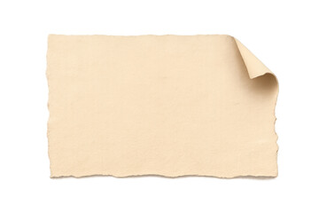 Obraz premium Vintage blank paper with torn edges and curled corner providing copy space on transparent background
