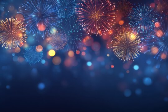 Fireworks display with bokeh