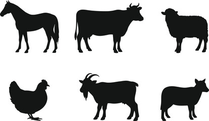 Farm Animal Silhouettes Collection
