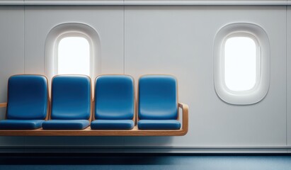 Airplane interior, modern seats