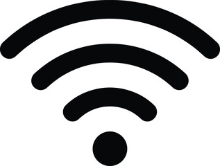 WiFi wireless internet signal icon isolated black symbol representing connectivity network communication technology hotspot vector illustration design