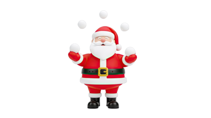 Santa Claus Juggling White Balls