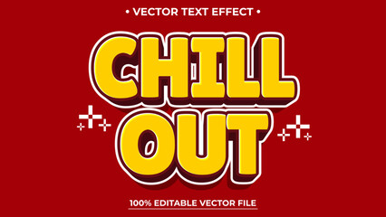 Fototapeta premium Editable text effect Chill Out 3d cartoon style
