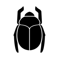 Scarab Beetle Silhouette Vector Image