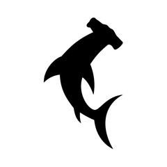Hammerhead Shark Silhouette Vector Image