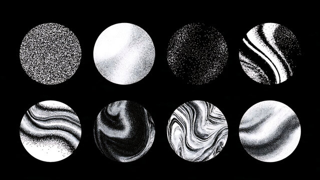 Abstract black and white circles - Powered by Adobe