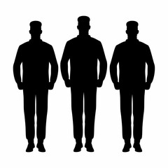 Standing Soldiers Silhouette Flat Image