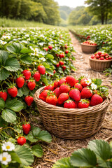 strawberry in a basket