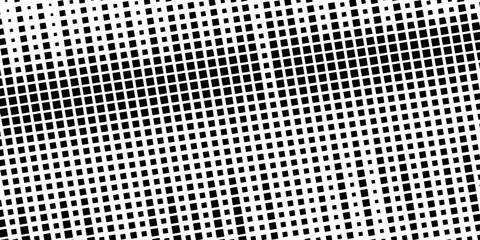 Black square pattern abstract on white background. Vector illustration. metal lattice in the sun close-up. mosaic pattern, tile for bathroom and kitchen. Squares half tone pattern background 
