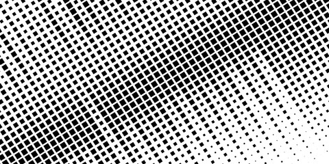 Black square pattern abstract on white background. Vector illustration. metal lattice in the sun close-up. mosaic pattern, tile for bathroom and kitchen. Squares half tone pattern background 
