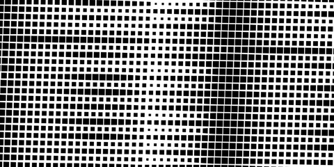 Black square pattern abstract on white background. Vector illustration. metal lattice in the sun close-up. mosaic pattern, tile for bathroom and kitchen. Squares half tone pattern background 
